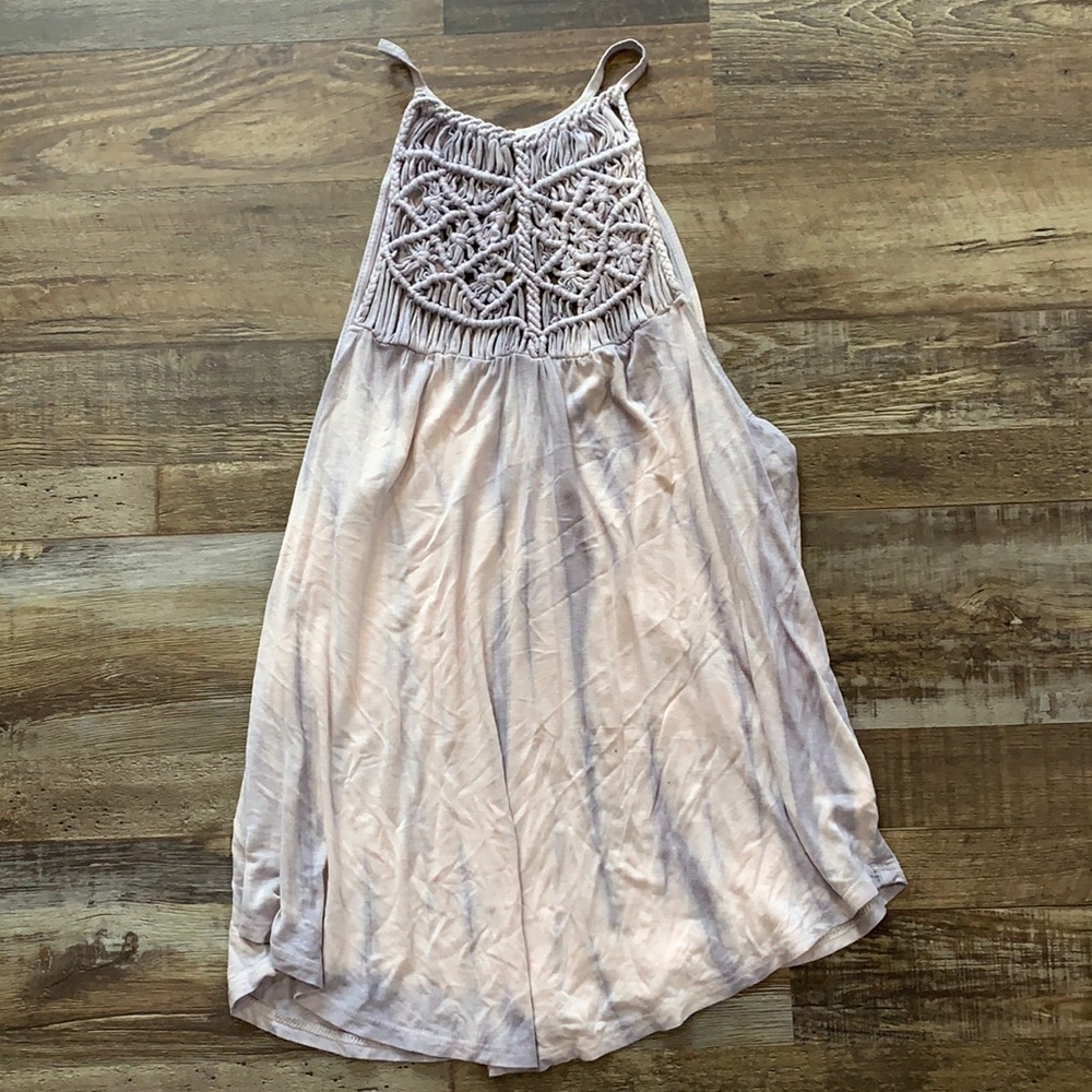 American Eagle Crochet Front Flowy Tank Top